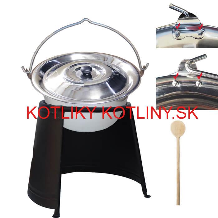 Antikorový kotlík 20 L (0,8 mm) s nitmi + chránič plameňa