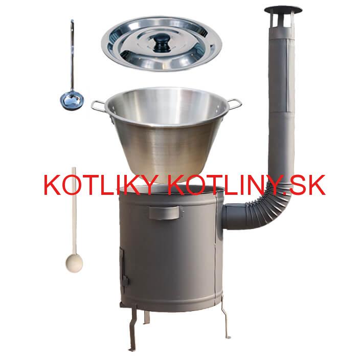 Nerezový kotol 40 L (1,2 mm) + hrubostenná (1,5 mm) a žiaruvzdorná kotlina 45 PLUS 600