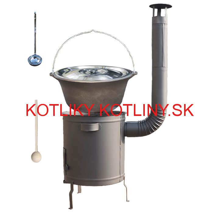 Liatinový kotlík 22 L + hrubostenná (1,5 mm) a žiaruvzdorná kotlina 45 PLUS 600