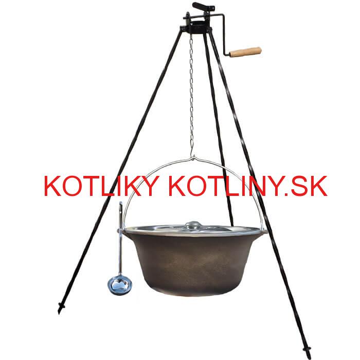 Liatinový kotlík 10,8 L + stojan s kladkou VAR