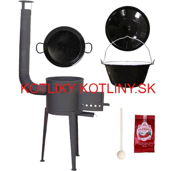 Smaltovaný kotlík 13 L + Paella smaltovaná panvica + vysoká žiaruvzdorná kotlina 36 cm PLUS 600