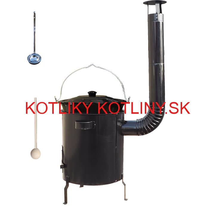 Smaltovaný kotlík 30 L (1,2 mm) + hrubostenná (1,5 mm) kovová kotlina 45 STRONG