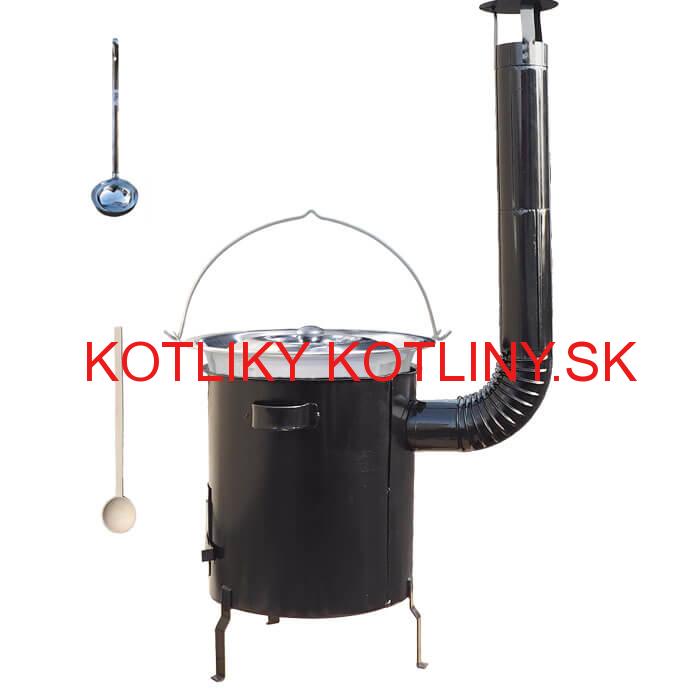 Nerezový kotlík 30 L (1,2 mm) + hrubostenná (1,5 mm) kovová kotlina 45 STRONG