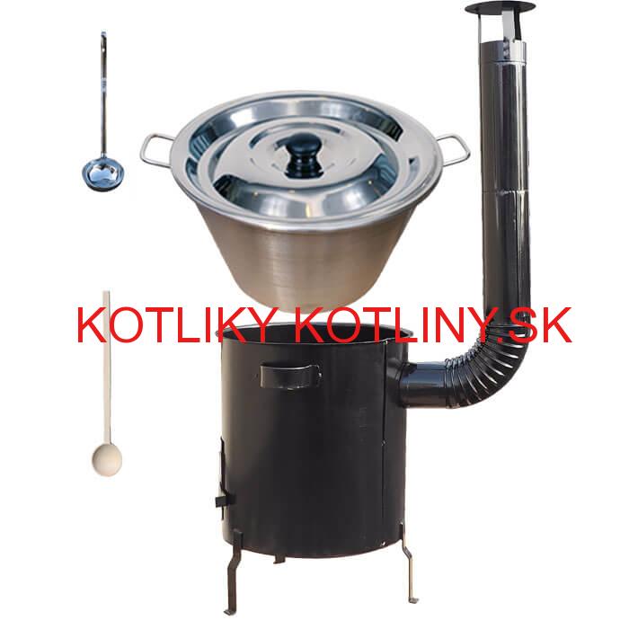 Nerezový kotol 40 L (1,2 mm) + hrubostenná (1,5 mm) kovová kotlina 45 STRONG