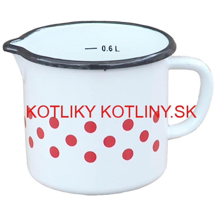 Smaltovaný hrnček s uškom 0,6 L - bodkovaný