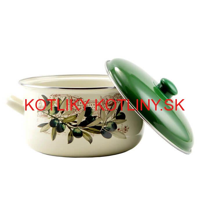 Smaltovaný kastról s pokrievkou 6 L OLIVA