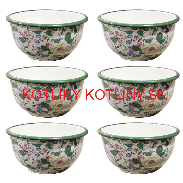 Súprava smaltovaných misiek 15 cm 6 ks DECOR