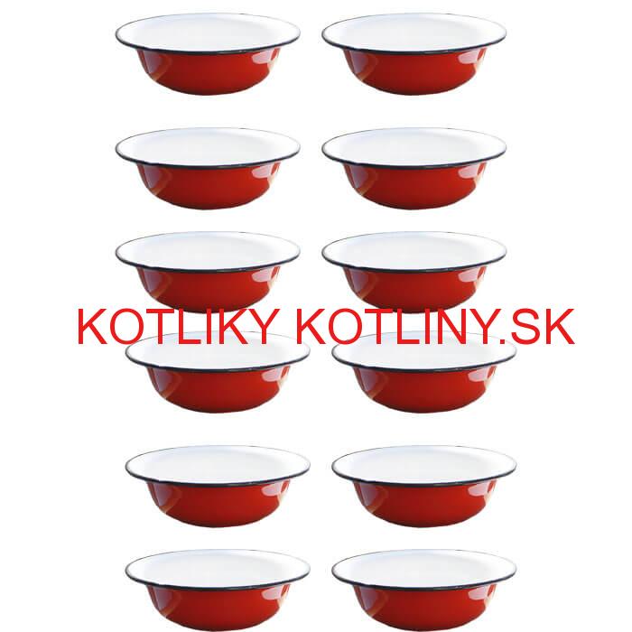 Súprava smaltovaných hlbokých tanierov 20 cm 12 ks