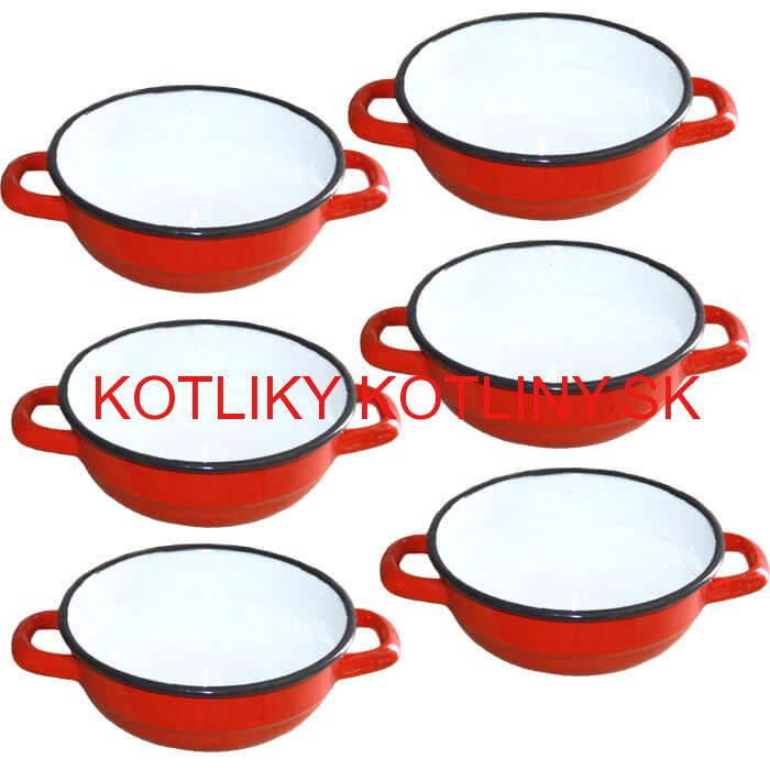 Súprava smaltovaných selských misiek 16 cm 6 ks