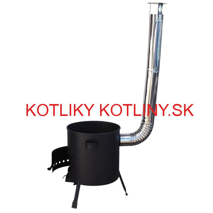 Kotlina 42 cm (1 mm) s žiaruvzdornou farbou PLUS 600 + nerezový dymovod