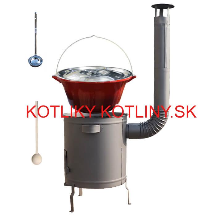 Liatinový kotlík 16 L + hrubostenná (1,5 mm) žiaruvzdorná kotlina 36 PLUS 600