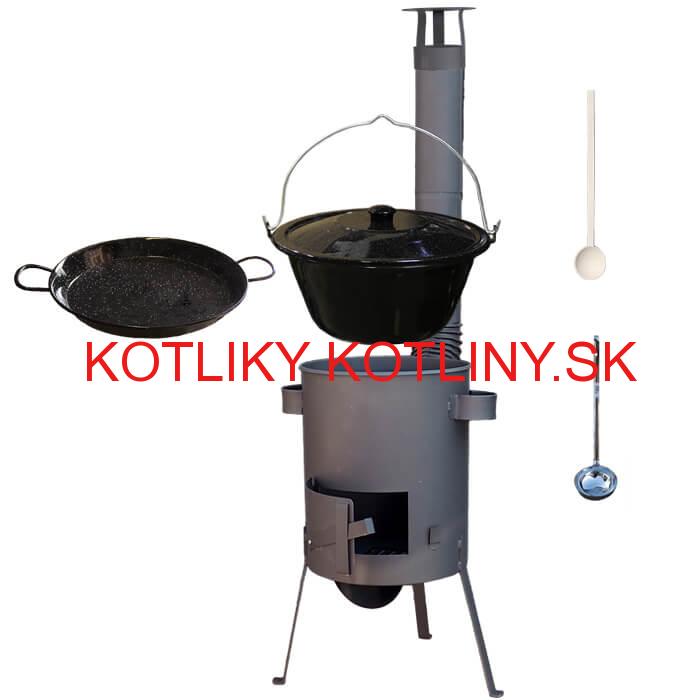 Smaltovaný kotlík 13 L + Paella panvica 38 cm + žiaruvzdorná kotlina 36 PLUS 600 4 MM