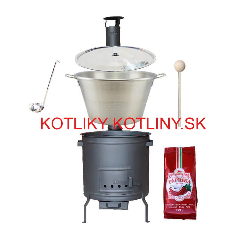 Nerezový kotol 70 L + žiaruvzdorná kotlina 56 cm PLUS 600 + Sladká paprika GURMÁN 250 g BIG PARTY
