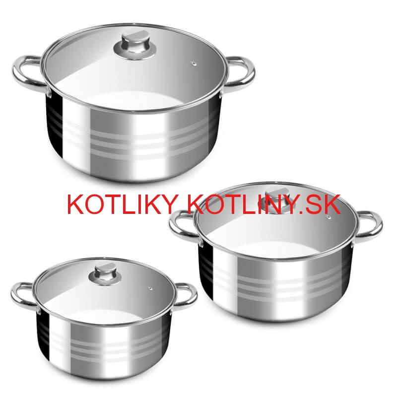Nerezové kastróly 3 ks