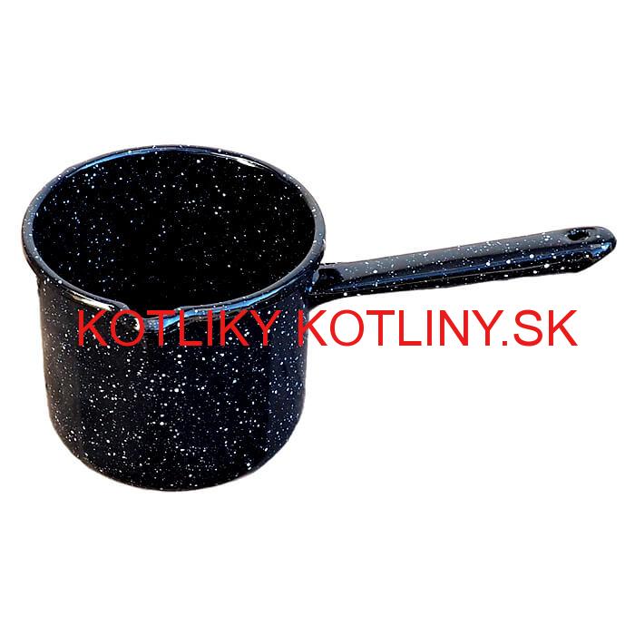 Smaltovaný hrnček s rúčkou 0,6 L – Čierny