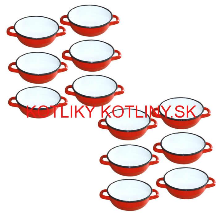 Súprava smaltovaných selských misiek 14 cm 12 ks
