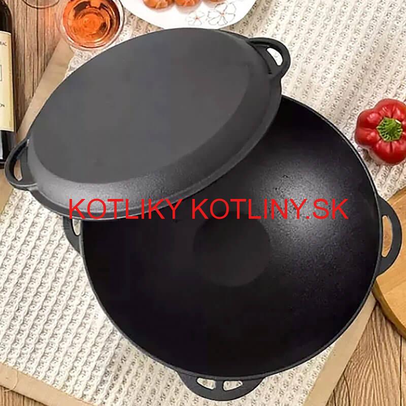 Liatinový wok s pokrievkou (panvicou) 37 cm 3 v 1