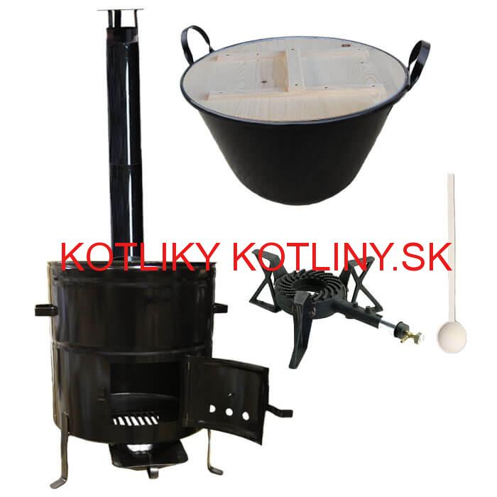Zabíjačkový smaltovaný kotol 100 L, kovová kotlina 60 cm, horák 7 kW + vareška