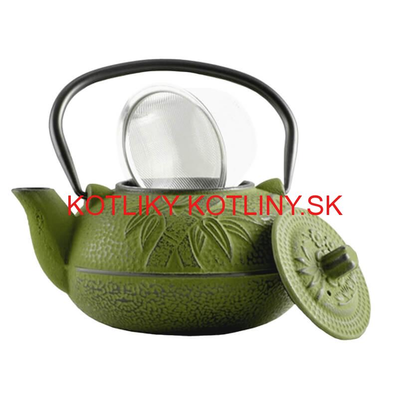 Liatinový čajník 600 ml zelený