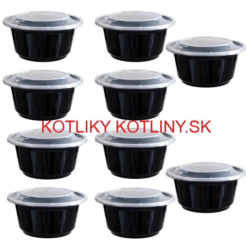 Plastové boxy (misky) na guláš + vrchnáky 1000 ml 10 ks