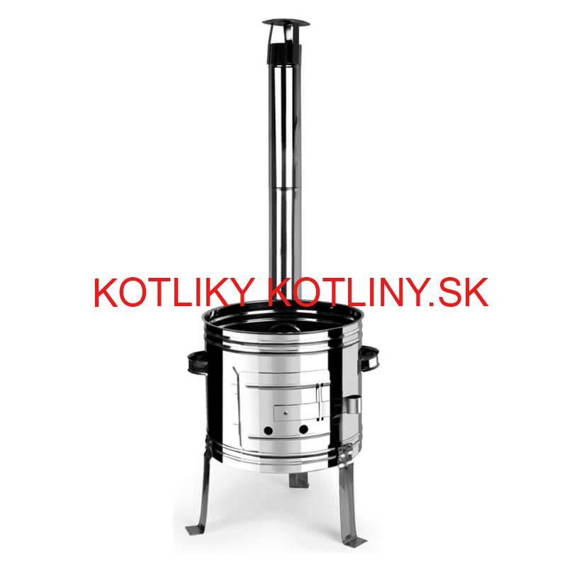 Nerezový kotlík 22 L (0,8 mm) + nerezová kotlina 42 INOX + vareška + misky 12 ks