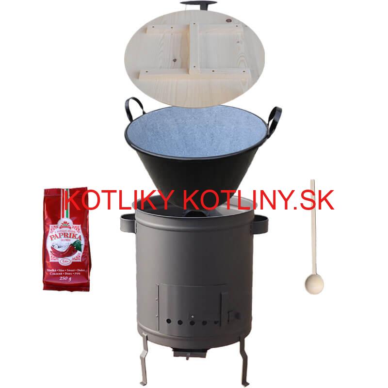 Smaltovaný kotol 100 L + hrubostenná kotlina 60 cm (1,5 mm) STRONG PLUS 600 + sladká paprika 250 g