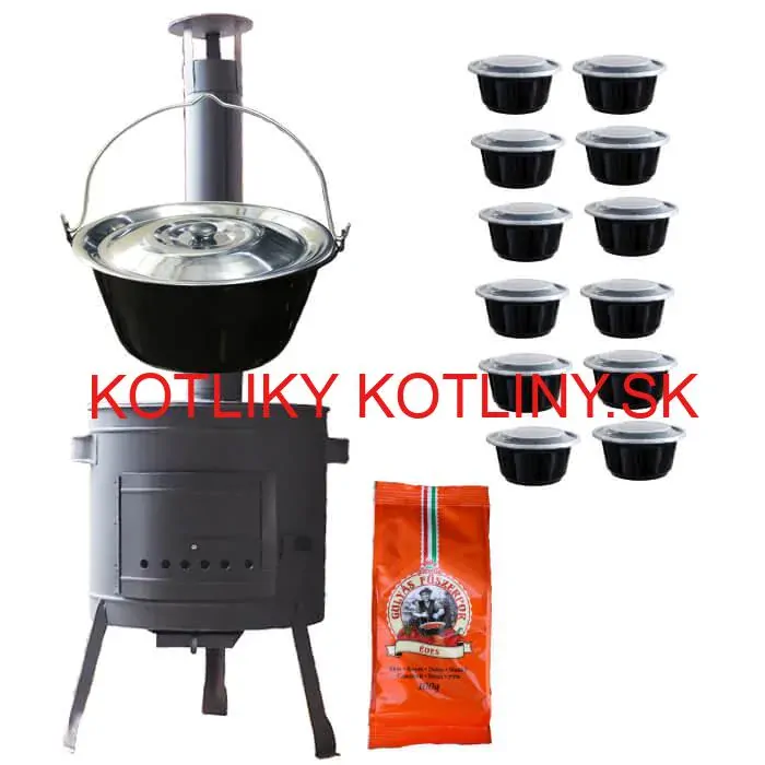 Smaltovaný kotlík 25 L (1,2 mm) + nerezová kotlina 45 cm (1,5 mm) STRONG CLASSIC