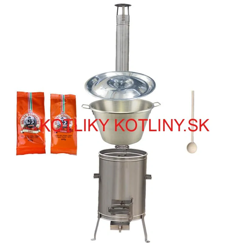 Nerezový kotol 40 L + nerezová kotlina 45 cm LUX + paprikové korenie na guláš