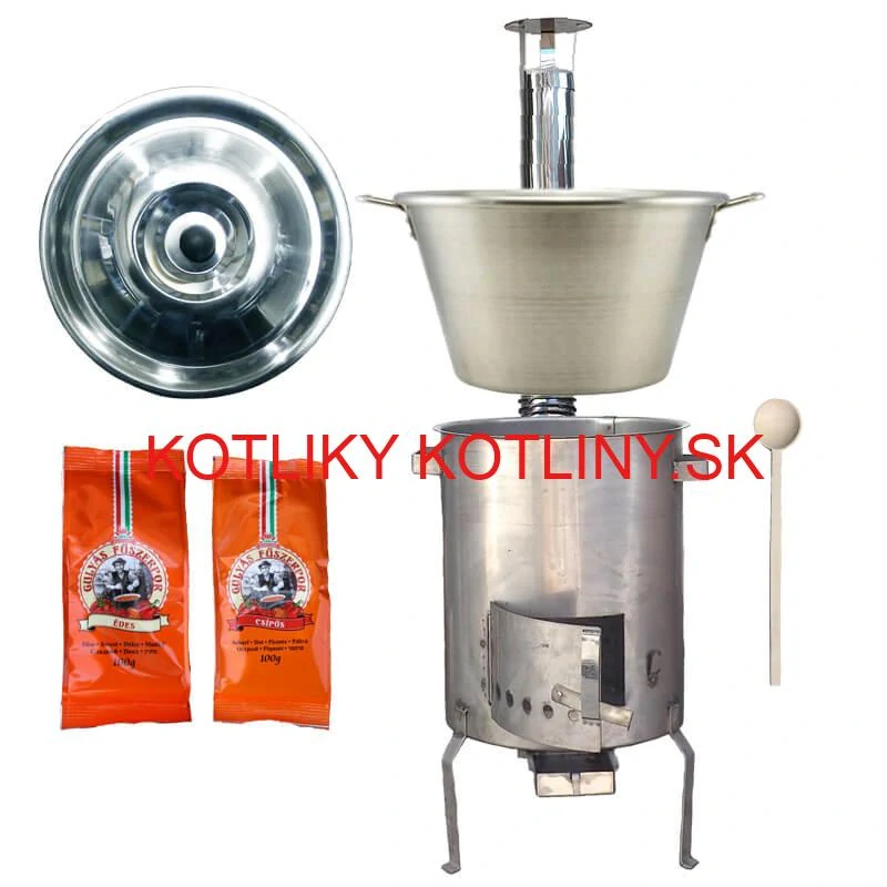 Nerezový kotol 40 L + nerezová kotlina 45 cm 1,5 mm STRONG EXCLUSIVE, + paprikové korenie na guláš