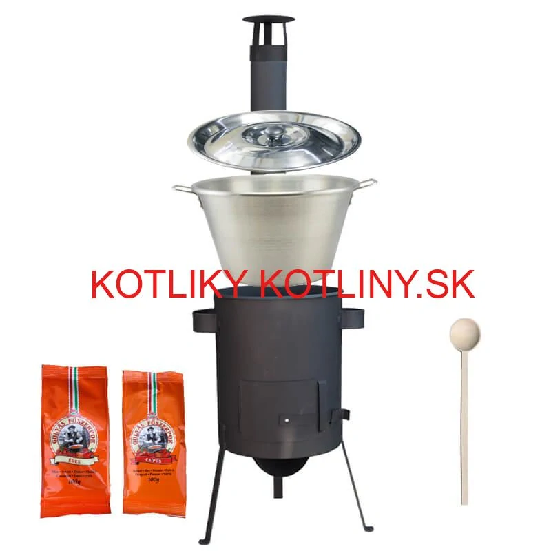 Nerezový kotol 40 L + žiaruvzdorná kotliny 45 cm PLUS 600 4 MM + paprikové korenie na guláš
