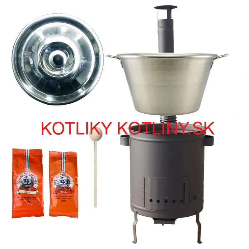 Nerezový kotol 40 L + Hrubostenná kotlina 45 cm (1,5 mm) STRONG Plus 600 + paprikové korenie na guláš