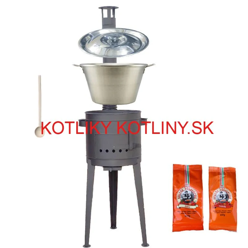 Nerezový kotol 40 L + vysoká kotlina 47 cm (1,5 mm) HODO Plus 600 + paprikové korenie na guláš