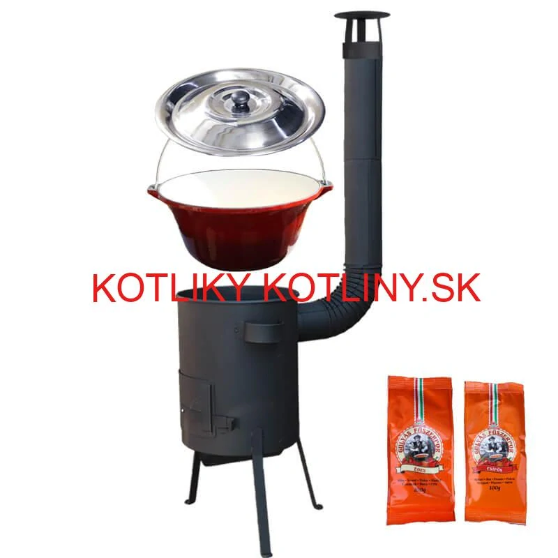 Liatinový kotlík so smaltovanou úpravou 22 L + žiaruvzdorná kotlina 42 PLUS 600 4 MM + paprikové korenie na guláš - MIX 100 g