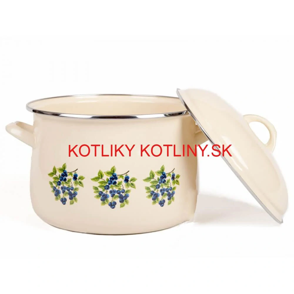 Smaltovaný hrniec s kvetinovým vzorom – Trnky 4 l + pokrievka
