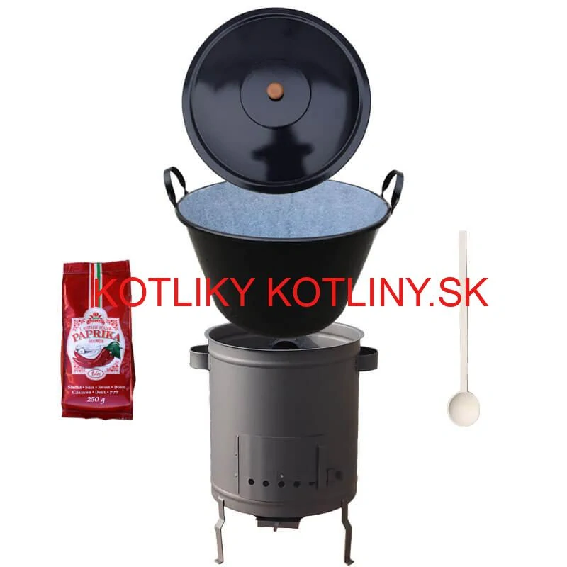 Smaltovaný kotol 60 L + hrubostenná kotlina 53 cm (2 mm) STRONG PLUS 600 + sladká paprika 250 g