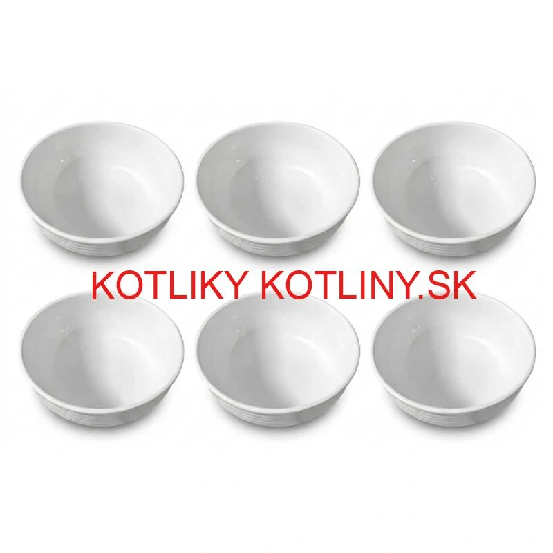 Set 6 ks: Prémiové biele misky s kamennou štruktúrou (750 ml)