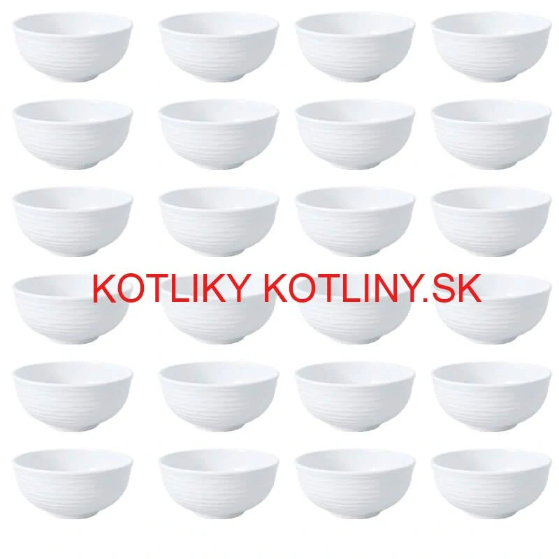 Set 24 ks: Prémiové biele misky s kamennou štruktúrou (750 ml)