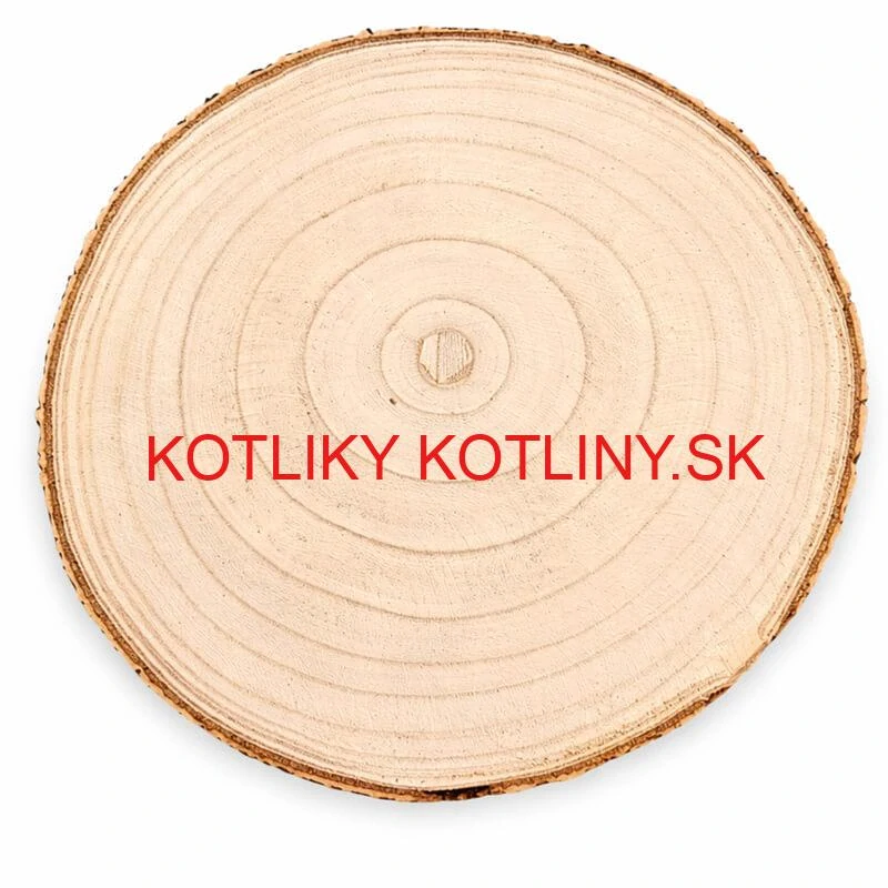 Drevený podnos z prírodného plátku dreva s kôrou Ø 20–24 cm