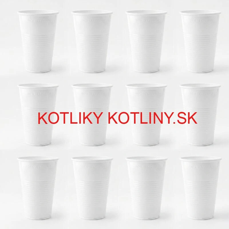Jednorazový plastový biely pohár na studený nápoj 500 ml 12 ks