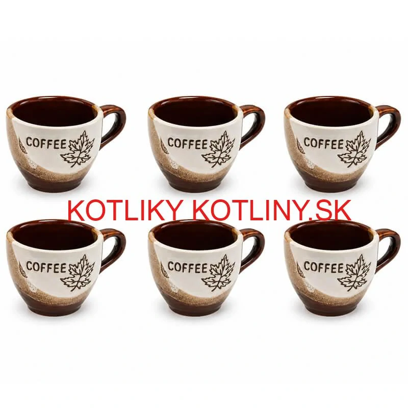 Súprava keramických pohárov na kávu 100 ml 6 ks