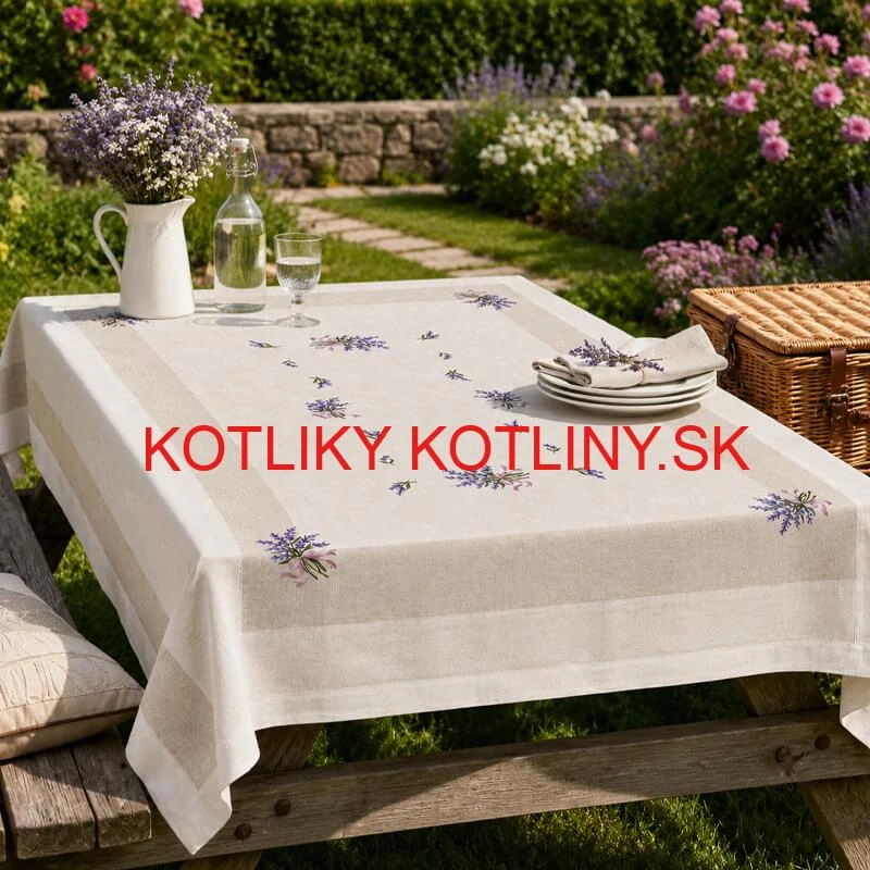 Hrubší textilný obrus Levanduľa Provence 150 × 220 cm