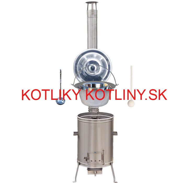 Antikorový kotlík 15 L (1,2 mm) + nerezová kotlina 36 cm + vareška a naberačka LUX