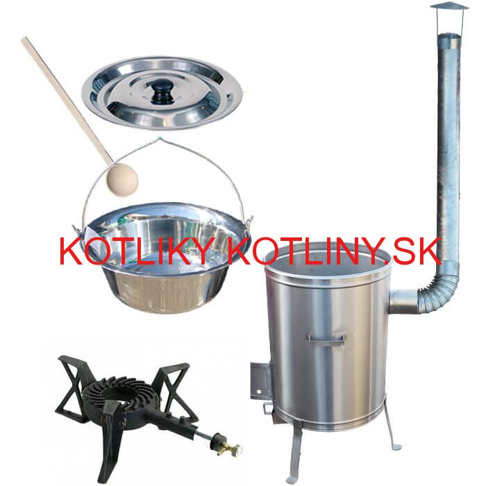 Nerezový kotlíkový set 42 LUX + antikorový kotlík 20 L (1,2 mm) + horák KEMPER