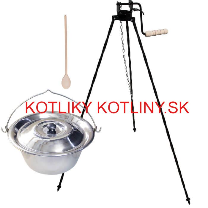 Antikorový kotlík 10 L (1,2 mm) + stojan s kladkou VAR
