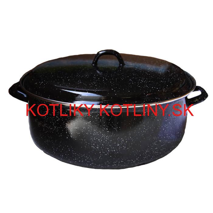 Smaltovaný čierny kastról 13 L