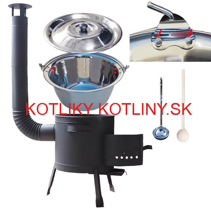 Kotlíkový gulášový set 36 PLUS 600 + nerezový kotlík 15 L (0,8 mm)