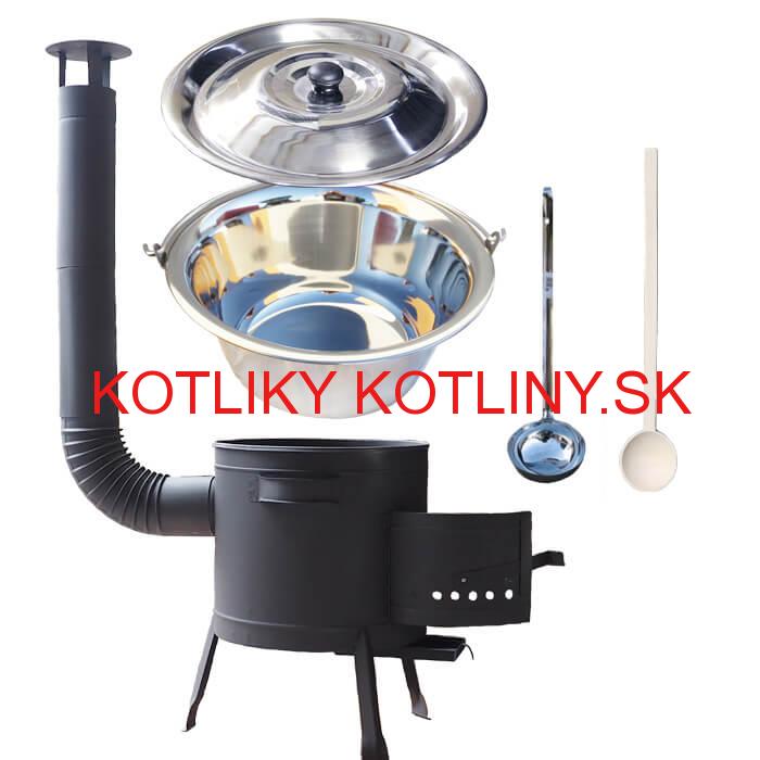 Kotlíkový gulášový set 36 PLUS 600 + nerezový kotlík 15 L (1,2 mm)