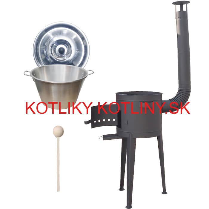 Nerezový kotol 40 L + vysoká kotlina 45 PLUS 600 (žiaruvzdorná farba)