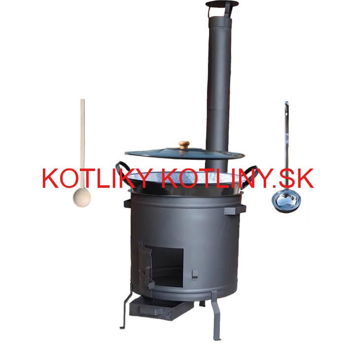 Smaltovaný kotol 60 L + žiaruvzdorná kotlina 53 cm PLUS 600