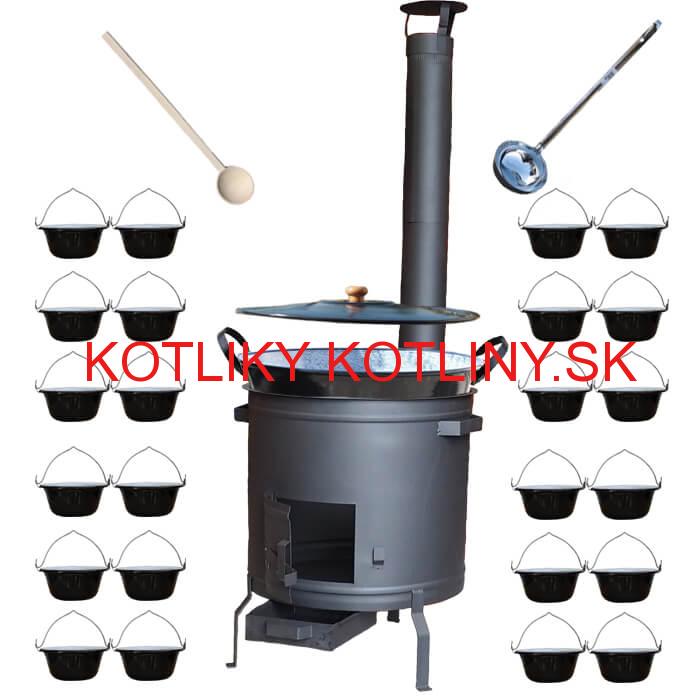 Smaltovaný kotol 80 L + servírovacie kotlíky (24 ks) PLUS 600